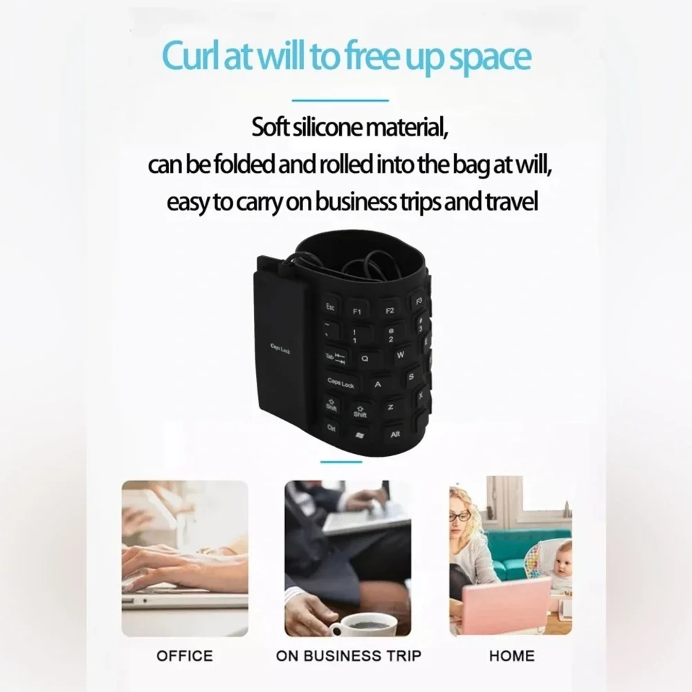 New Silicone Flexible 85 Keys Mini USB portable Waterproof Keyboard
